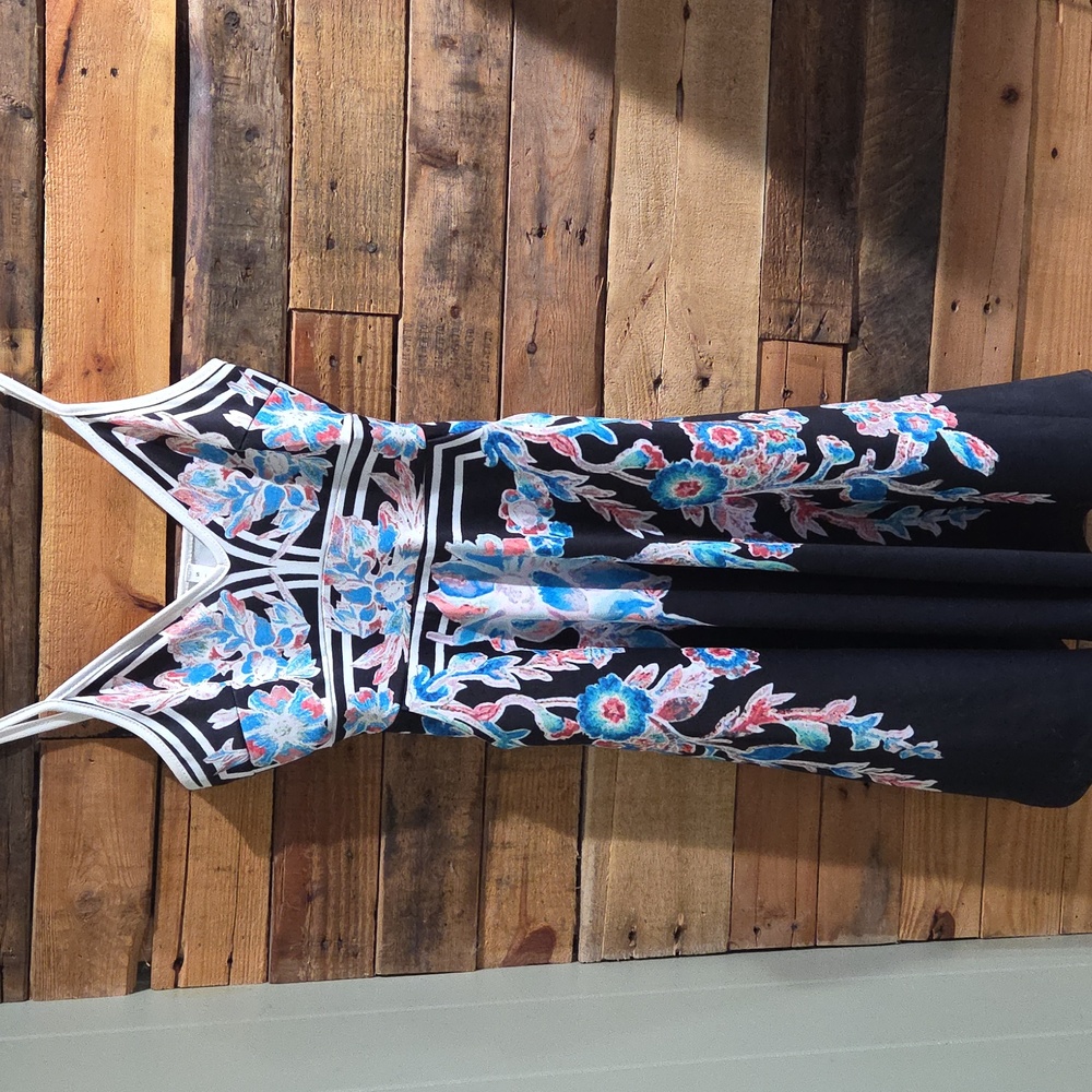 Floral Embroidered Black Dress